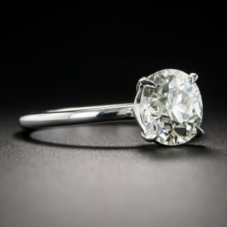 Vintage 2.49 Carat Antique Cushion-Cut Diamond Solitaire Engagement Ring
