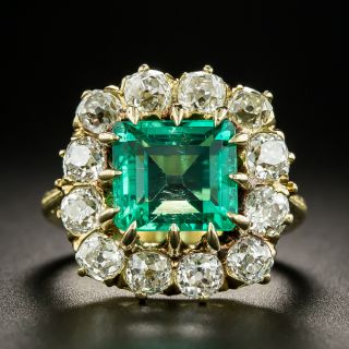 Vintage 2.75 Carat Colombian Emerald and Diamond Ring - 2