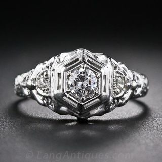 Vintage .20 Carat Diamond Filigree Ring, Circa 1920
