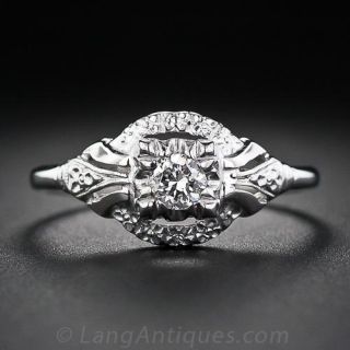 Vintage .23 Carat Illusion Style Diamond Engagement Ring