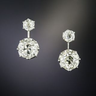 Vintage  3.26 Carat Total Weight Diamond Earrings  - 2