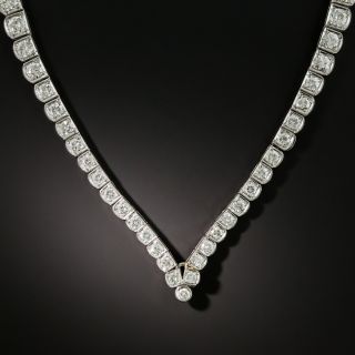Vintage 35 Carat Briolette Cut Aquamarine and Diamond Necklace