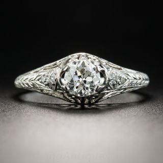 Vintage .42 Carat Platinum Solitaire Engagement Ring