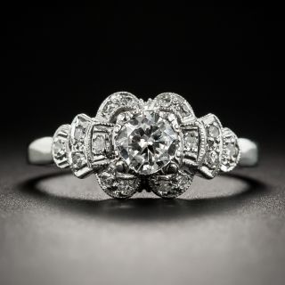 Vintage .45 Carat Diamond Platinum Engagement Ring - 2