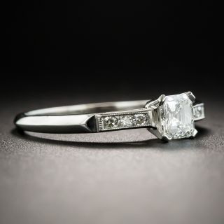 Vintage .47 Carat Square Emerald-Cut Diamond Engagement Ring - GIA G VS1
