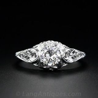 Vintage .50 Carat Diamond Filigree Ring
