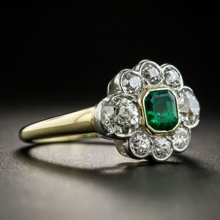 Vintage .50 Carat Emerald Diamond Ring