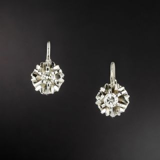 Vintage .52 Carat Total Weight Diamond Drop Earrings - 2