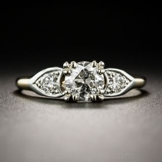 Vintage .55 Carat Diamond Two-Tone Engagement Ring 