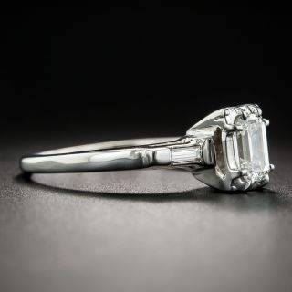 Vintage .58 Carat Emerald-Cut Diamond Engagement Ring - GIA F VS2 