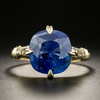 Vintage 6.76 Carats No-Heat Sapphire Solitaire Ring - GIA - 2