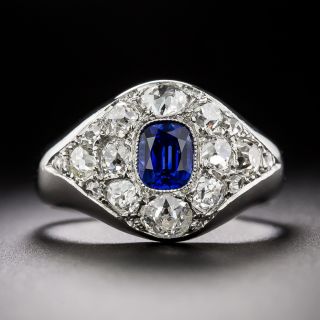 Vintage .60 Carat Sapphire and Diamond Ring - 3