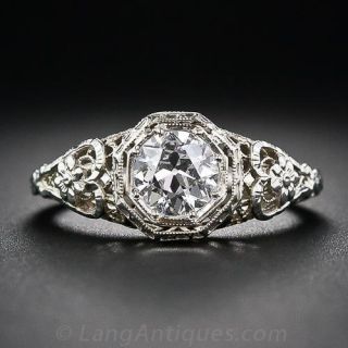 Vintage .64 Carat Diamond Filigree Ring