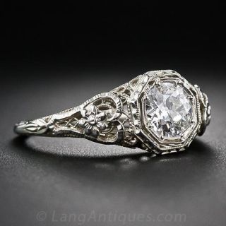 Vintage .64 Carat Diamond Filigree Ring