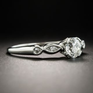 Vintage .69 Carat Diamond Platinum Engagement Ring - GIA H VS2   