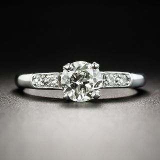 Vintage .70 Carat Diamond Platinum Engagement Ring