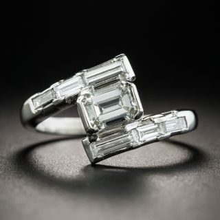 Vintage .70 Carat Emerald-Cut Diamond Platinum Engagement Ring