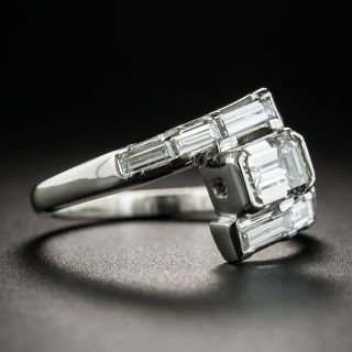 Vintage .70 Carat Emerald-Cut Diamond Platinum Engagement Ring
