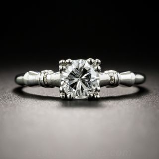 Vintage .71 Carat Diamond Platinum Solitaire