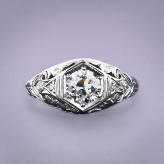 Vintage .75 Carat Diamond Filigree Ring