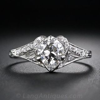 Vintage .75 Carat Diamond Heart-Shape Engagement Ring