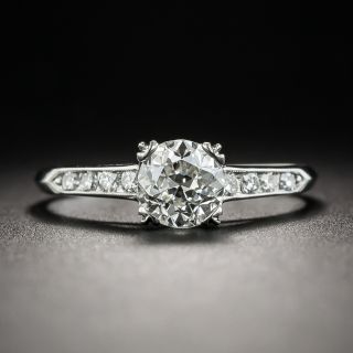 Vintage .75 Carat Platinum Diamond Engagement Ring - 1