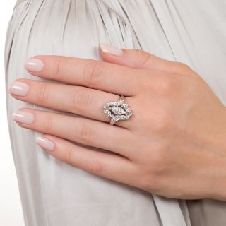 Vintage .76 Carat Marquise Diamond Dinner Ring - GIA D VS1