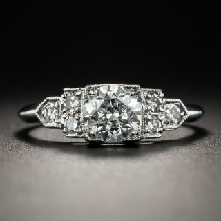 Vintage .77 Carat Diamond Platinum Engagement Ring by Maurice Tishman - GIA  F VS1 GIA  - 1