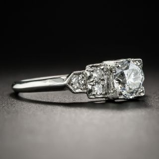Vintage .77 Carat Diamond Platinum Engagement Ring by Maurice Tishman - GIA  F VS1 GIA 