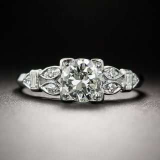 Vintage .78 Carat Diamond Platinum Engagement Ring GIA - K SI1  - 1