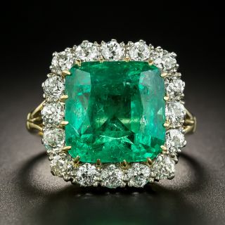 Vintage 8.60 Carat Emerald and Diamond Ring - 3