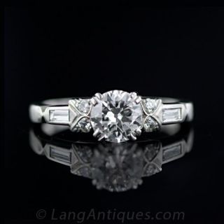 Vintage .80 Carat Diamond Engagement Ring, Circa 1940's