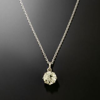 Vintage .82 Carat European-Cut Diamond Solitaire Pendant - GIA I SI1 - 1