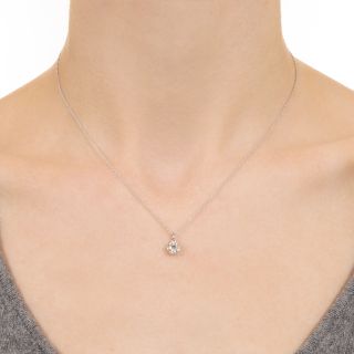 Vintage .82 Carat European-Cut Diamond Solitaire Pendant - GIA I SI1