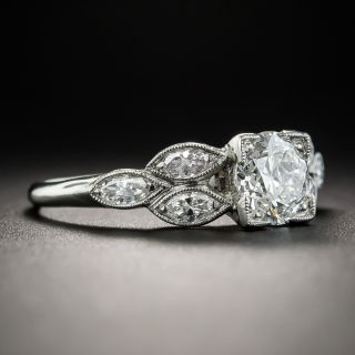 Vintage .88 Carat Diamond Platinum Engagement Ring - GIA F VS2