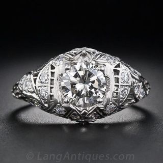 Vintage .90 Carat Diamond Engagment Ring, Circa 1920's