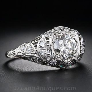 Vintage .90 Carat Diamond Engagment Ring, Circa 1920's
