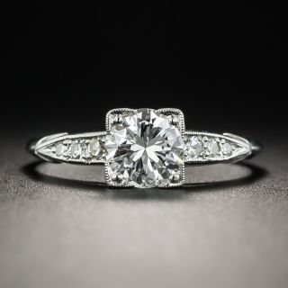Vintage .90 Carat Diamond Platinum Engagement Ring - 1