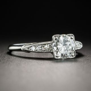 Vintage .90 Carat Diamond Platinum Engagement Ring