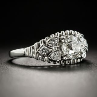 Vintage .90 Carat Platinum Diamond Engagement Ring