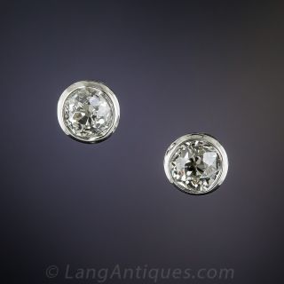 Vintage .90 Diamond Stud Earrings