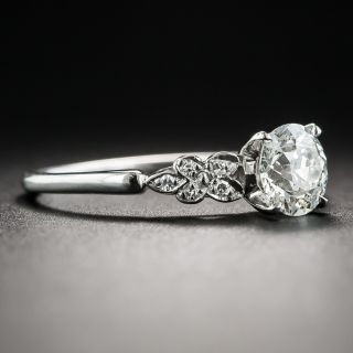 Vintage .92 Carat Diamond Platinum Engagement Ring by Orange Blossom