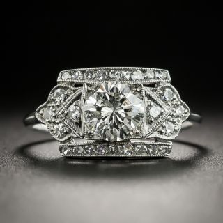 Vintage .95 Carat Diamond Platinum Engagement Ring - GIA J VS1 - 2