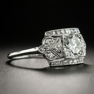 Vintage .95 Carat Diamond Platinum Engagement Ring - GIA J VS1