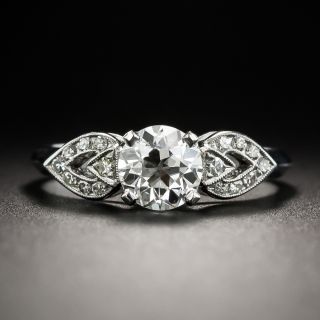 Vintage .95 Carat Diamond Platinum Engagement Ring - GIA J VS1