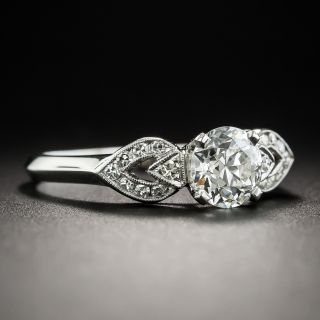 Vintage .95 Carat Diamond Platinum Engagement Ring - GIA J VS1