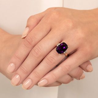 Vintage Amethyst and Diamond Ring