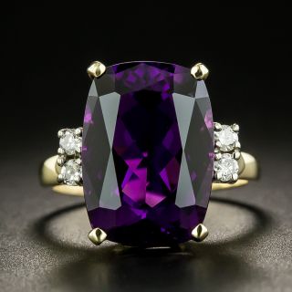Vintage Amethyst and Diamond Ring - 2