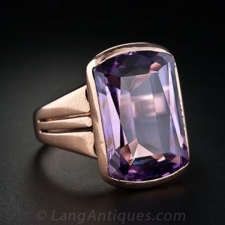 Vintage Amethyst Ring in Rose Gold