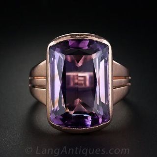 Vintage Amethyst Ring in Rose Gold